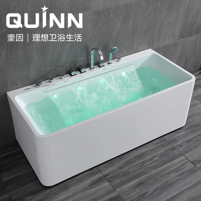 Independent bathtub, small household acrylic water curtain, waterfall, deep bubble bathtub