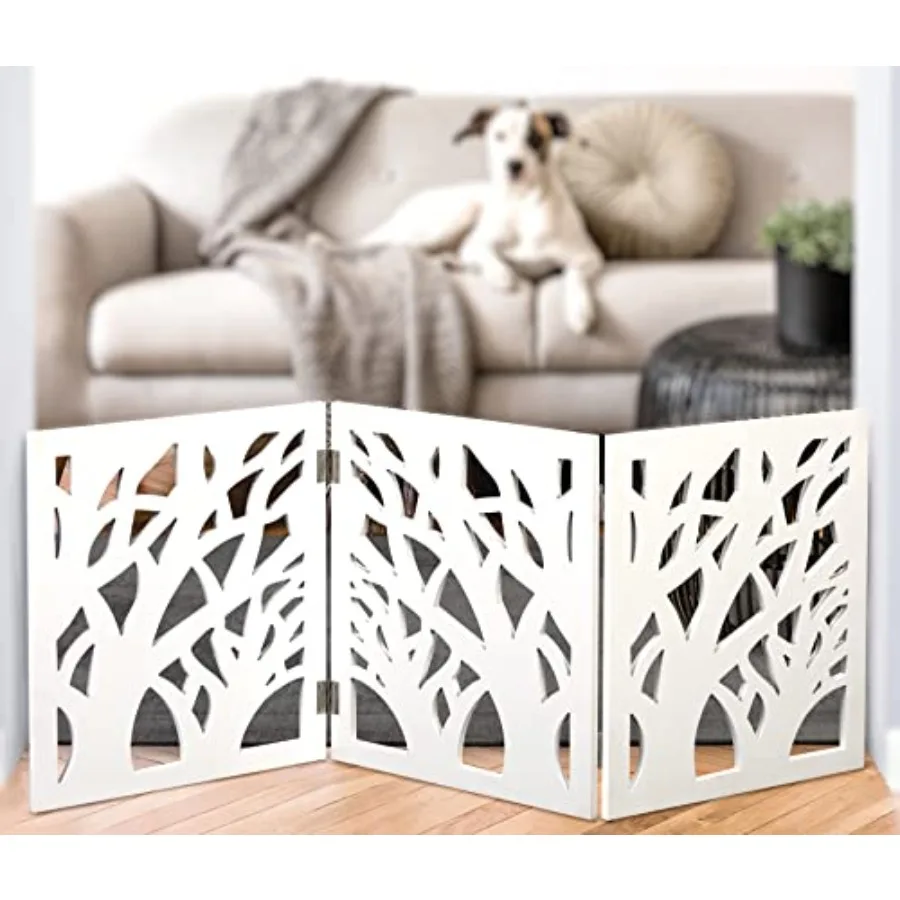 

Свободностоящие расширяемые декоративные деревянные ворота-ограждение для собак мелких и средних пород, барьер для лестниц, дверных проемов и коридоров