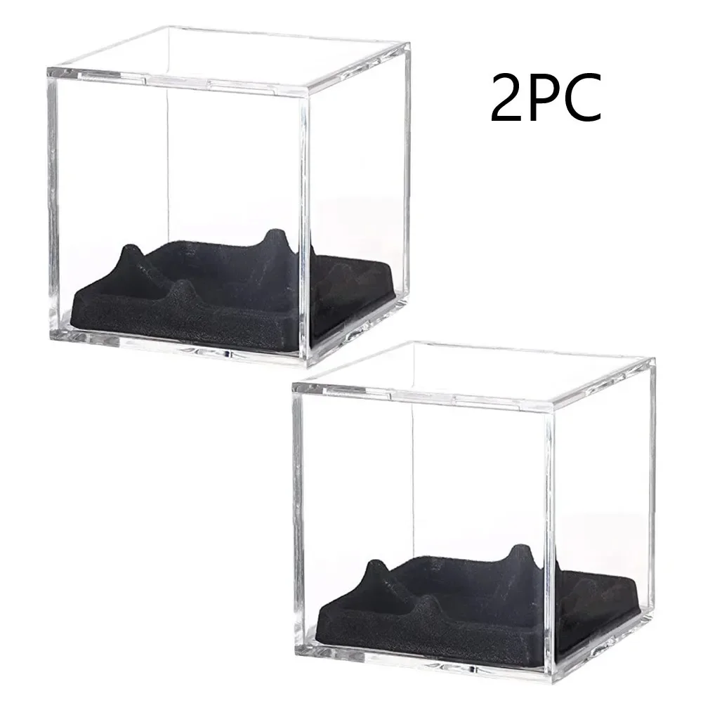 Acrylic Display Case Baseball Display Case For Home Display Flannel Decorated Bottom Stable Four-corner Support