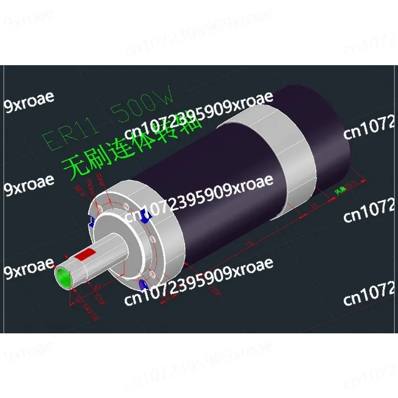 

500w ER11 CNC Brushless Spindle Motor 48v Spindle Motor with WS55 220 Driver Spindle Clamp
