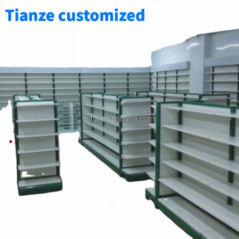 [Customized]price double sided shelf commercial drugstore rack gondola shelving