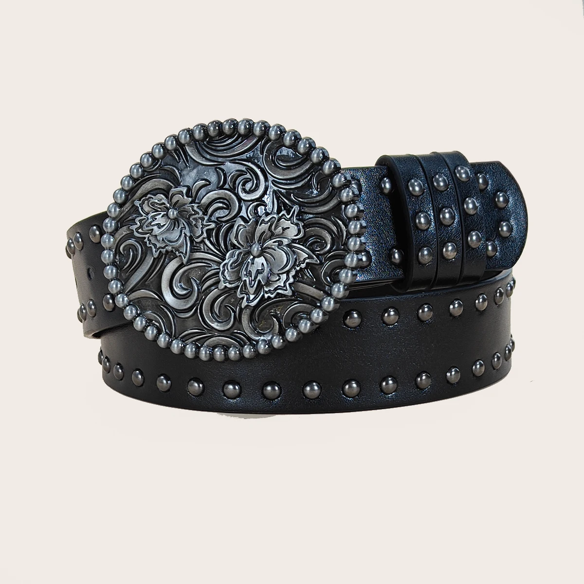 Schwerer Retro-Nietengürtel für Männer und Frauen, luxuriöser Designer-Modegürtel, hochwertiger Taillengürtel mit Jeans, neuer Plus-Gürtel-Trend. – Detail 5