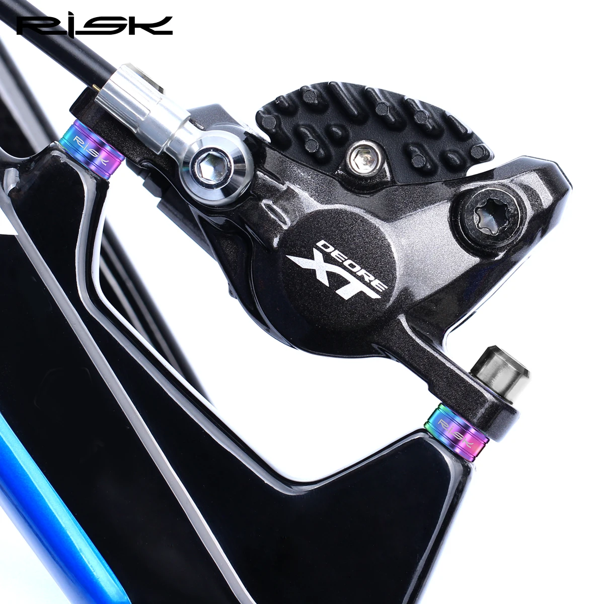 RISK M6 Bike Disc Brake Washer for Shimano XT R M8000 Titanium Alloy Concave Convex Adjustment Spacer Bicycle Disc Brake Gasket