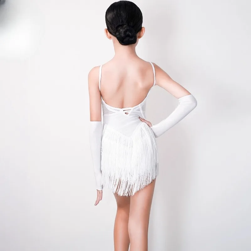 Girls Latin dance costumes practice clothes tassel dresses new summer childrens sets stage performance costumes Social dance