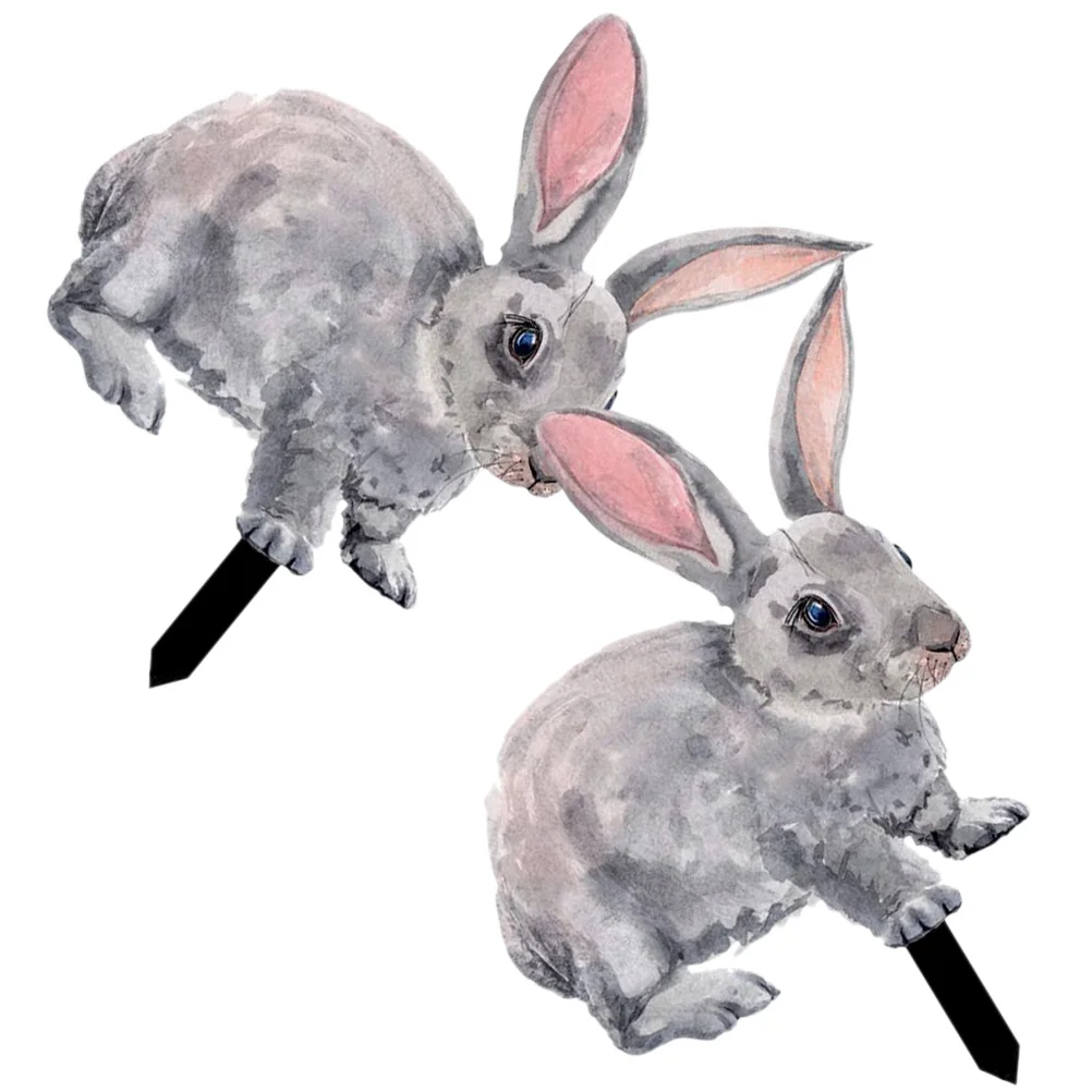 

2Pcs Easter Bunny Yard Sign Acrylic Rabbit Garden Decoration Stakes Durable Outdoor Lawn Driveway Easter Ornament Crafts