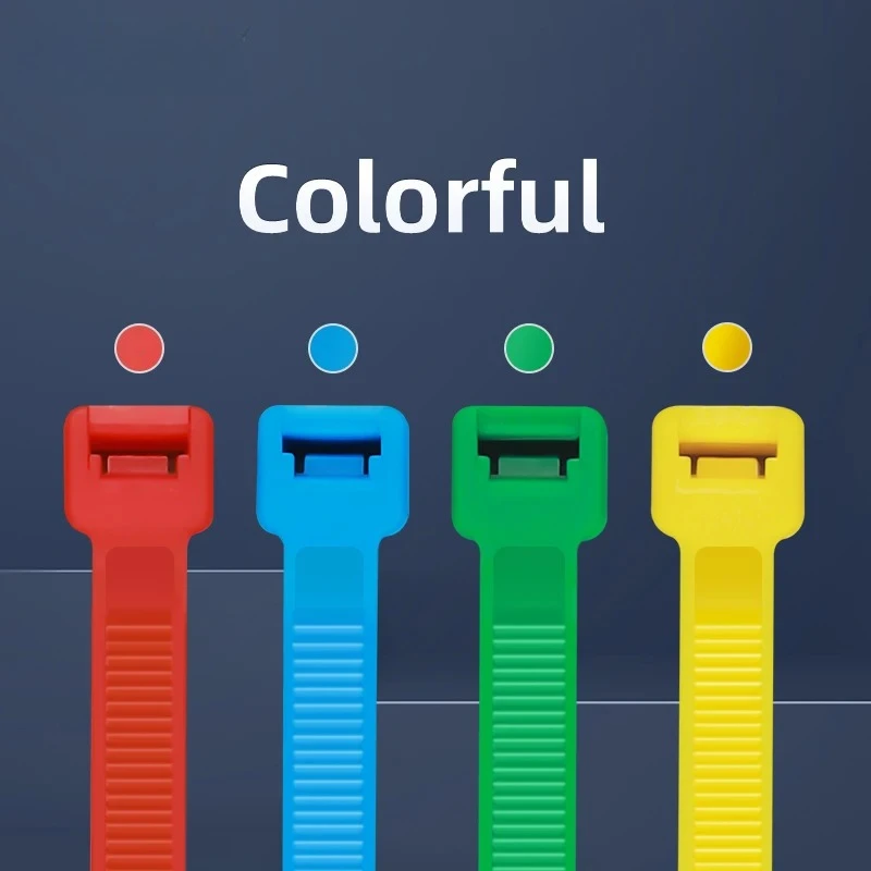 100 Pcs Thicken Plastic Flange Loop Wire Wrap Zip Buckle Bundled Widen 7.5mm Nylon Cable Tie Self-Locking 8*150/200/300MM