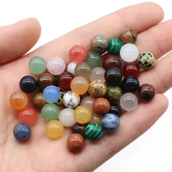 10pcs Mini Natural Crystal Chakra Ball Polished Gemstone Non-porous Loose Beads Divination Fish Tank Home Decorations 8MM