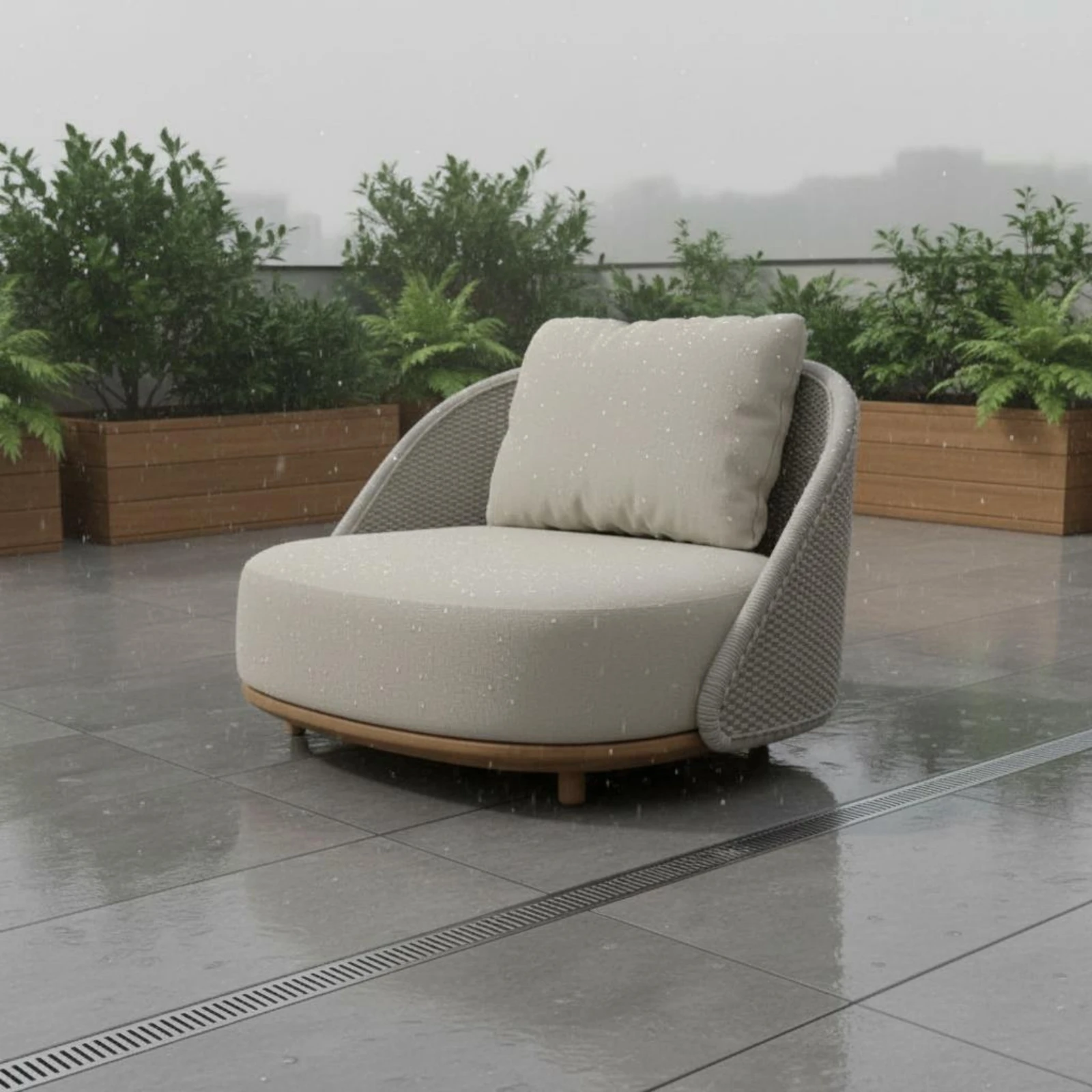 

Teak Rattan Couch Nordic Design Rattan Outdoor Sofa Wicker Patio Sofa Waterproof Outdoor Sectional Couch Set Sun Resistant