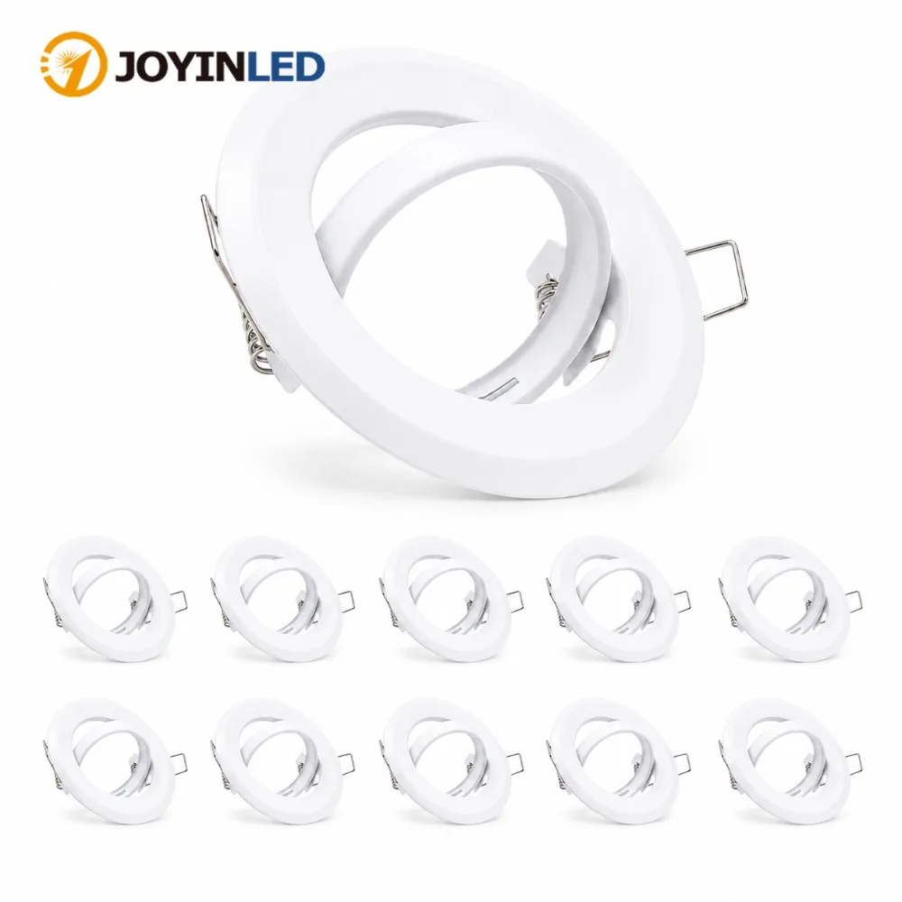JOYINLED 1/2/10PCS GU10 MR16 LED Downlight Round Recessed Ceiling Spotlight White Adjustable Spot Light Fitting Lamp Holder