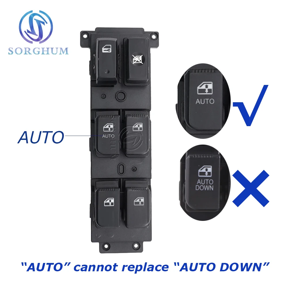 Sorghum 93570-2B140 Left AUTO Master Power Window Switch Master Control Button For Hyundai Santa Fe CM 2006-2012 93570-2B100S4