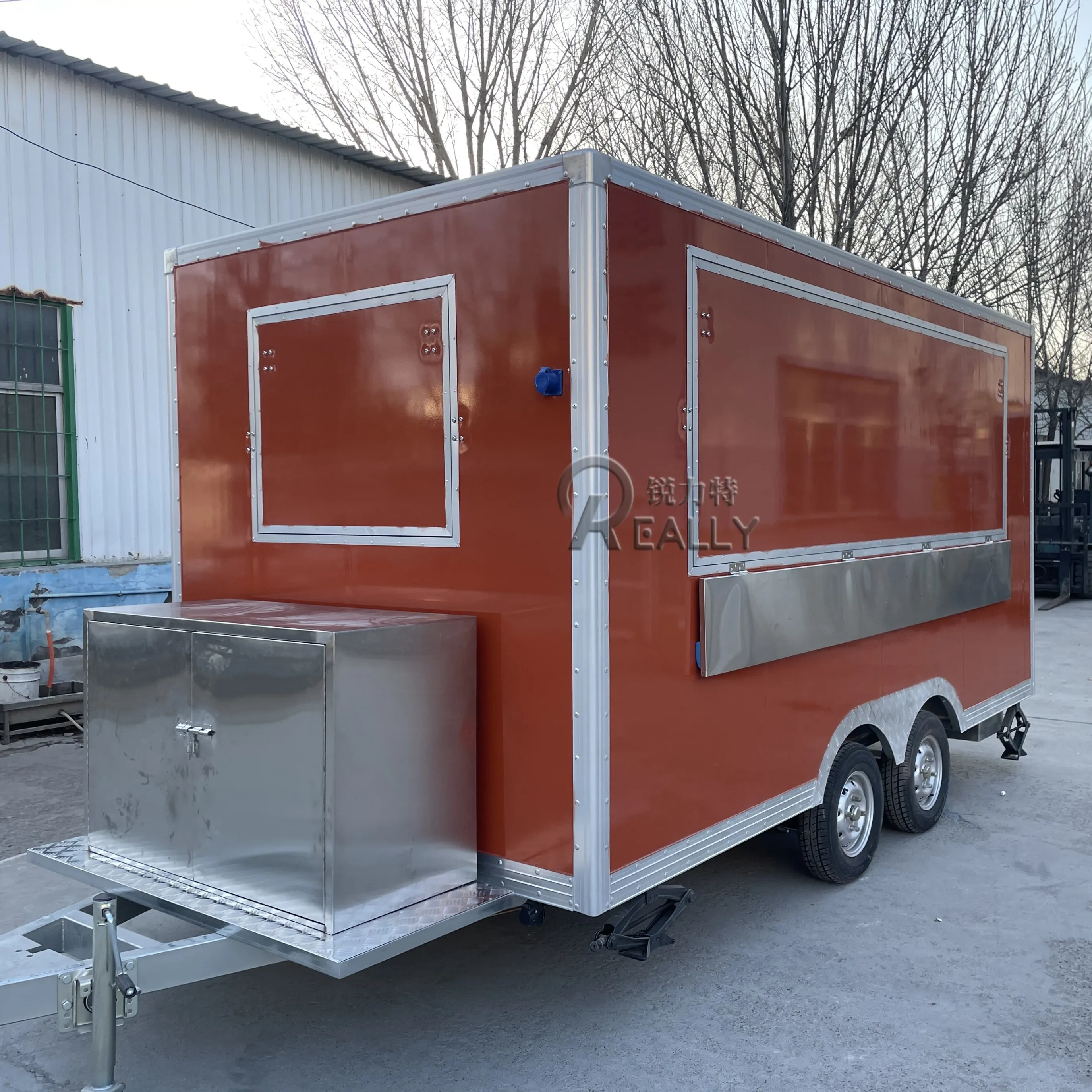 US Standard Fast Food Truck Snack Cart Mobile Selling Truck Coffee Kiosk With Full Kitchen Equipment Concession Food Trailer