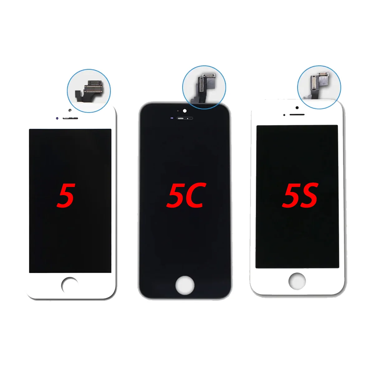 For iPhone 5 5C 5S SE 2016 LCD Screen Touch Digitizer Assembly Replacement Installed Front Camera Home Button+Tools