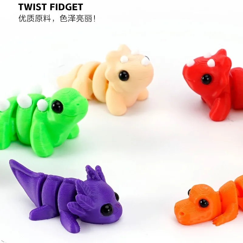 Figuras de juguete con articulación móvil de animales impresos en 3D, adorno de escritorio de oficina de animales de simulación, adorno DIY de articulación de juguete Flexible