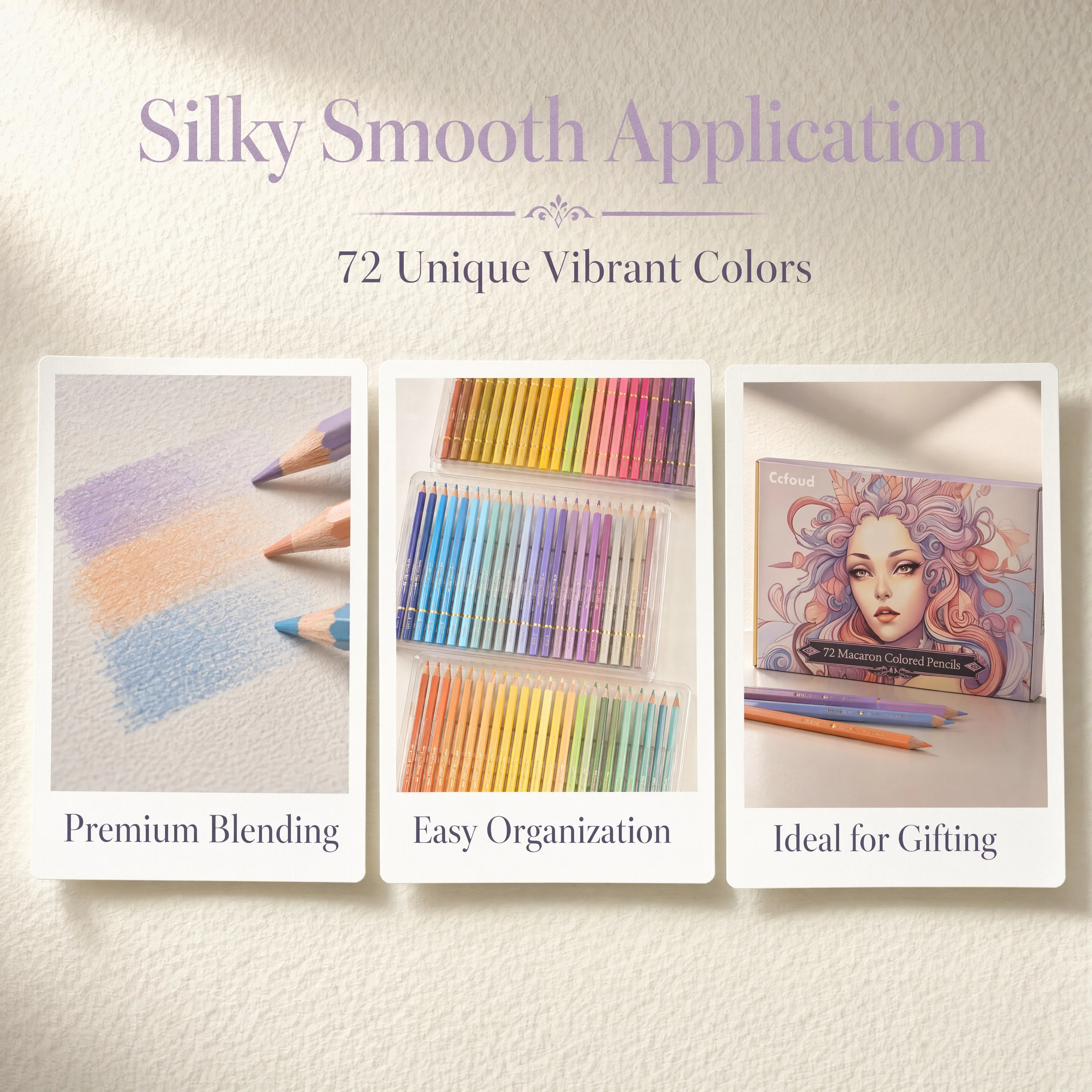 12/24/50/72 Count Macaron Pastel Colored Pencils for Adult Coloring Books,Artists Soft Core,Ideal for Drawing Blending Shading