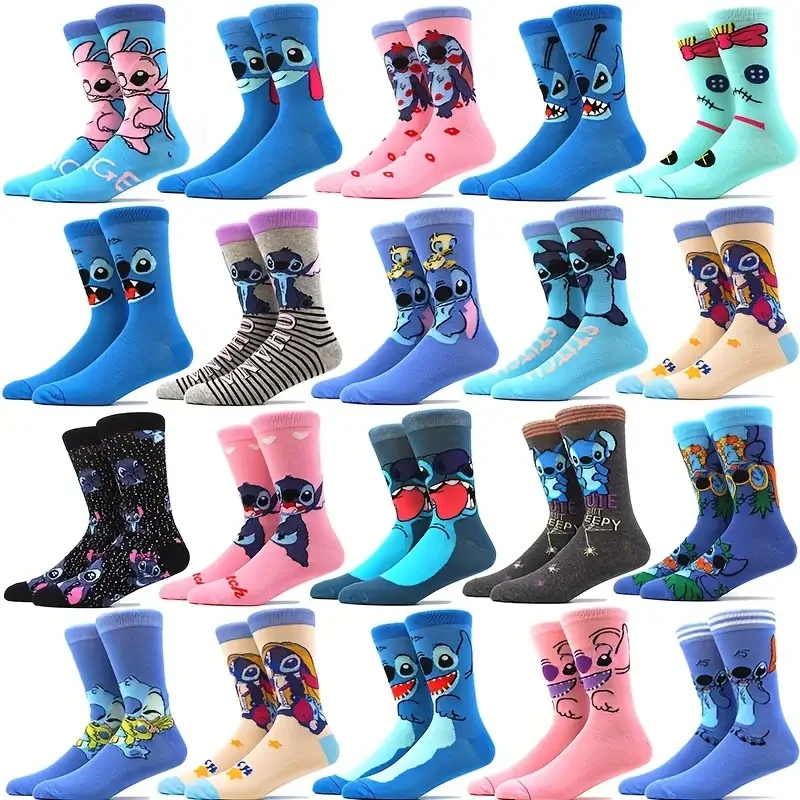 

5/10 Pairs of Random Set of Novel Men's Socks With Colorful Personalized Cartoon Character Patterns For Couples Mid Tube Socks