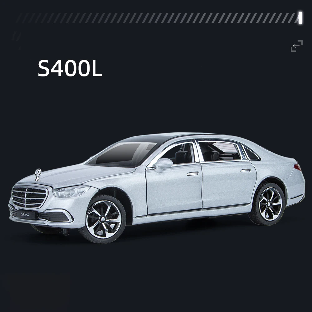 1:24 BENZ S400 S-Class Alloy Car Diecasts & Toy Vehicles Car Model Sound and light Pull back Car Toys For Kids Gifts