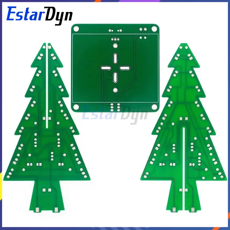 Estardyn Three-Dimensional 3D Christmas Tree LED DIY Kit Red/Green/Yellow LED Flash Circuit Kit Electronic Fun Suite