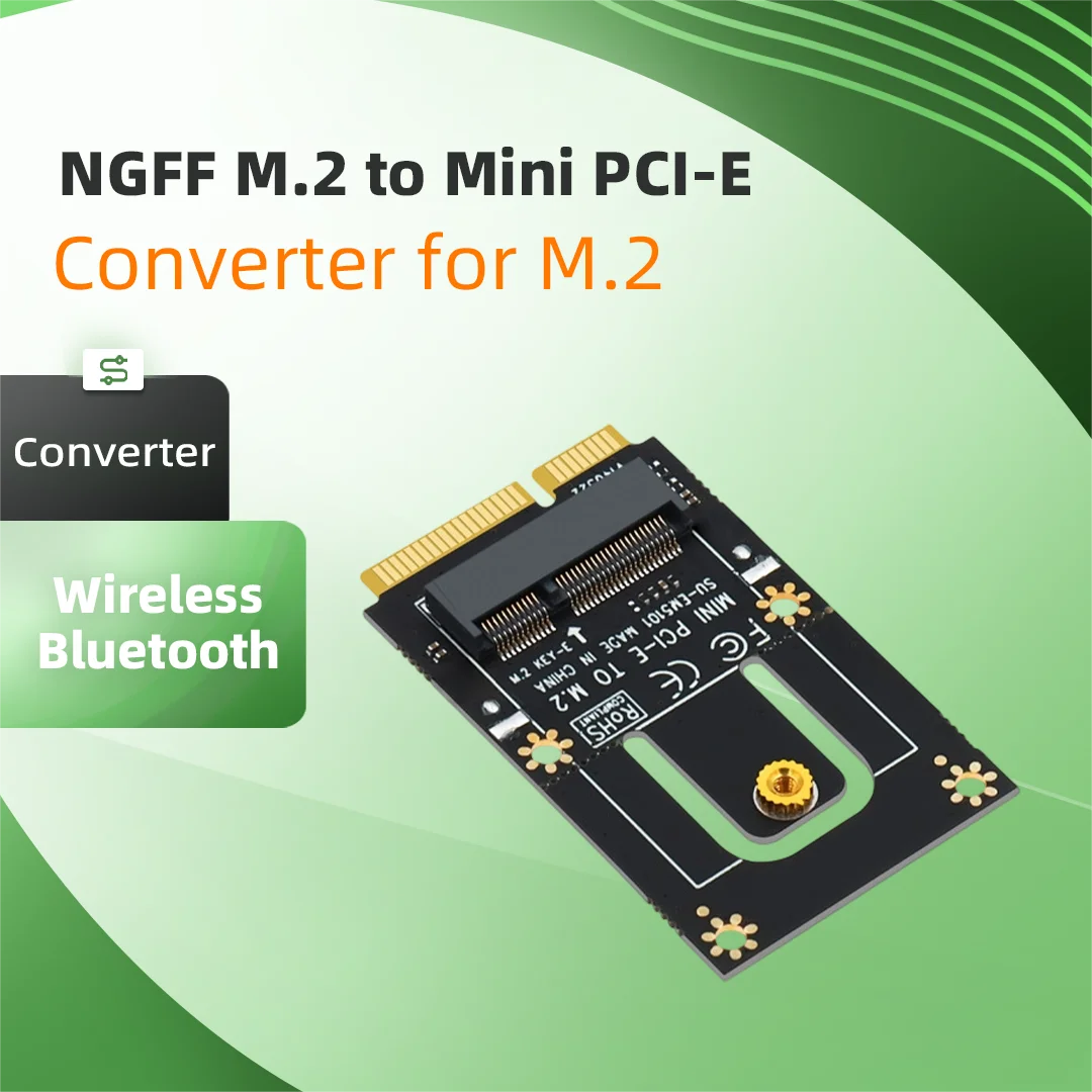 NGFF M.2 A+E Key to Mini PCI-E Adapter Card Mini PCIe to M.2 Converter for WiFi Bluetooth Wireless Network Module