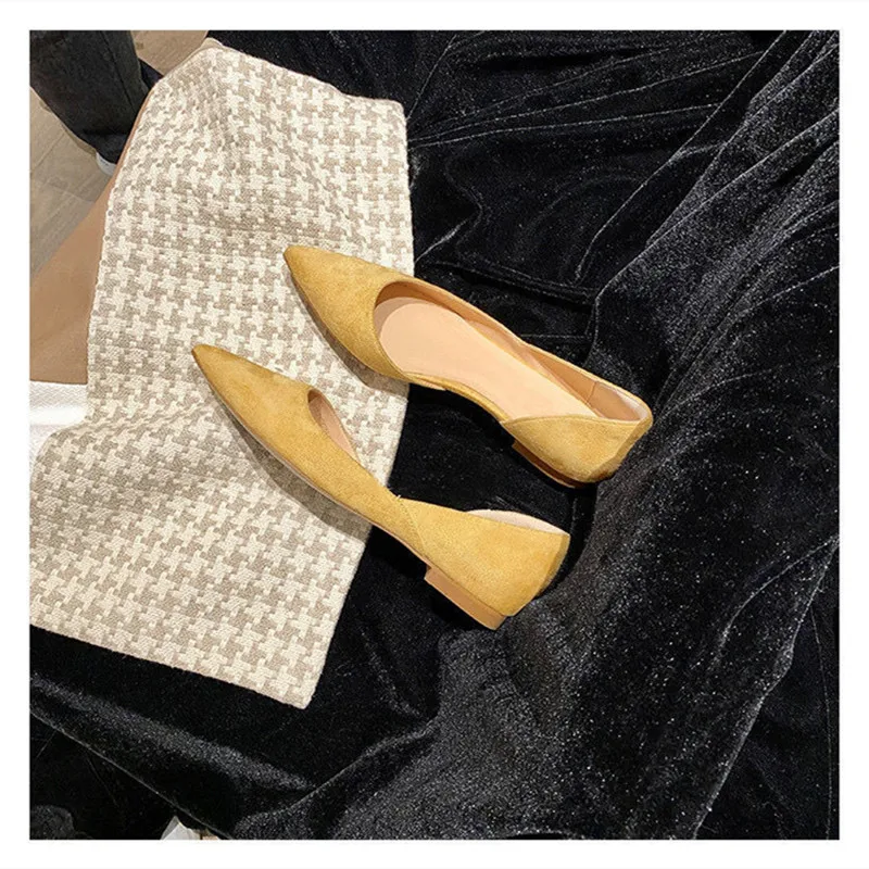 Appartamenti semplici da donna con cucito Null Flock Cut punta a punta prezzi bassi Slip-On comode scarpe da passeggio per la guida larghe per 48