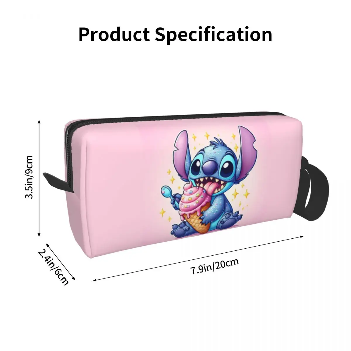 Custom Lilo And Stitch Cosmetic Bag Women Kawaii Big Capacity Cartoon Cute Makeup Case Beauty Storage Toiletry Bags