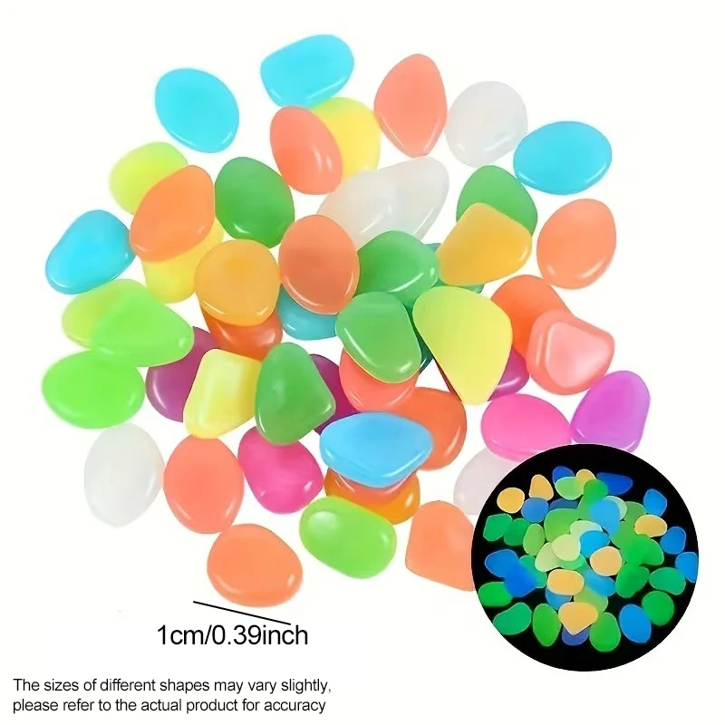 100g/200g Luminous Glow Stones – Round Pebbles for Night Glow Decor, Aquarium, Garden & DIY Craft (Day & Night Effect) TMZ