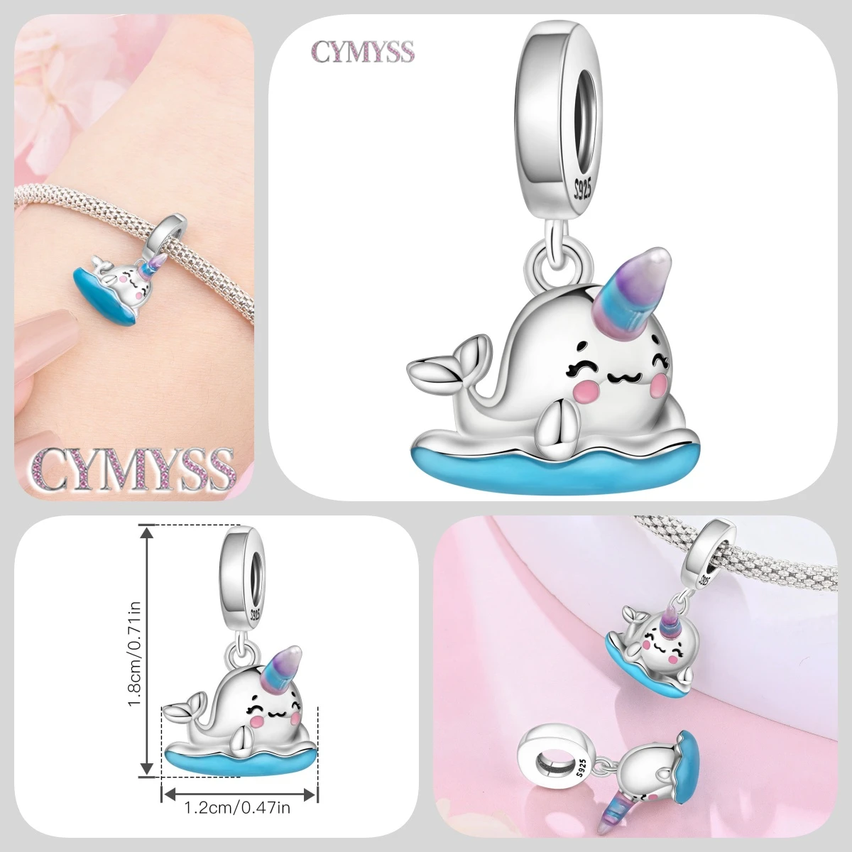 Zierlicher Anhänger aus 925er Sterlingsilber mit Engel-Gebetsperle, passend für Armreif, Armband, Halskette, DIY-Schmuck, Geburtstagsgeschenk für Frauen – Detail 18