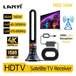 Tv Antenna With Amplifier 4K1080P Indoor Digital Hd Upgraded Full 360° Signal Reception Digital Antenna Free Channel Tv Antenna