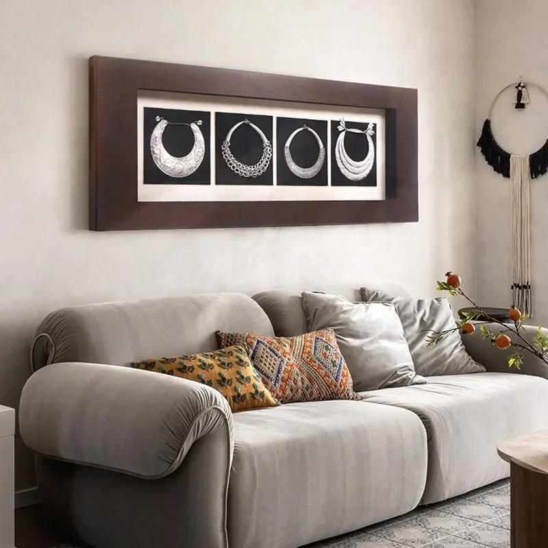 New 3D Magnolia Flower Wall Pendant Chinese Style Hotel Lobby Living Room High End Background Decor