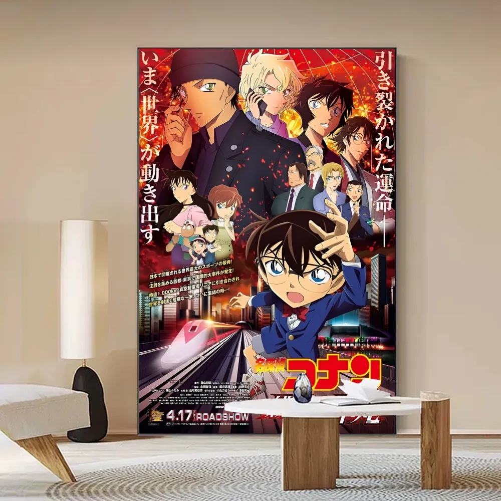 Japanese Detective Conan Anime  Movie Sticky Posters Vintage Room Home Bar Cafe Decor Vintage Decorative Painting