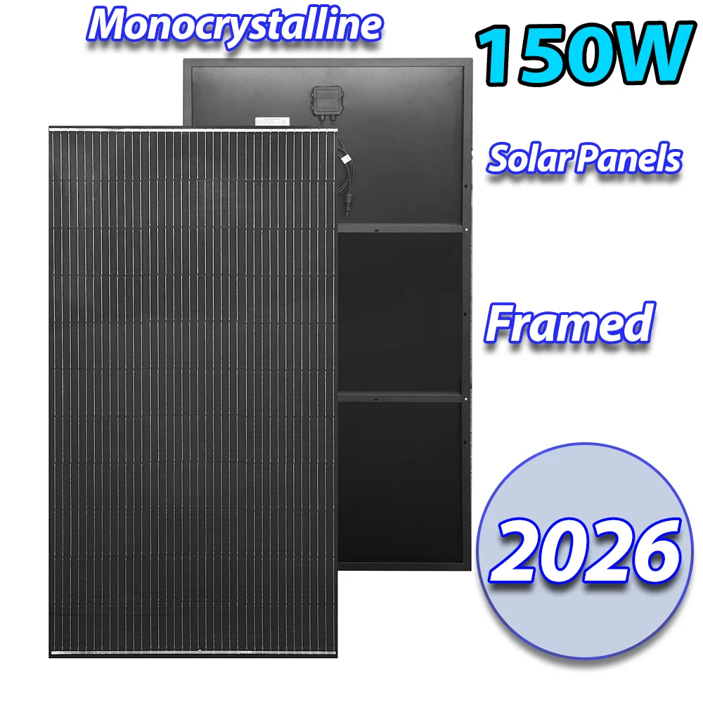 Framed Flexible Solar Panel 120W 150W for 12V System Aluminum Frame MC4 3ft Cable for RV Boat Camper Off-Grid