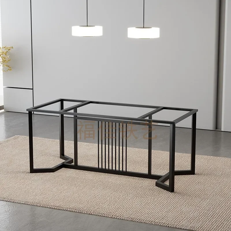 Luxury Modern Office Tea Room Tea Table with Mark Dining Table Metal Legs - New Chinese Kung Fu Tea Table Lamp