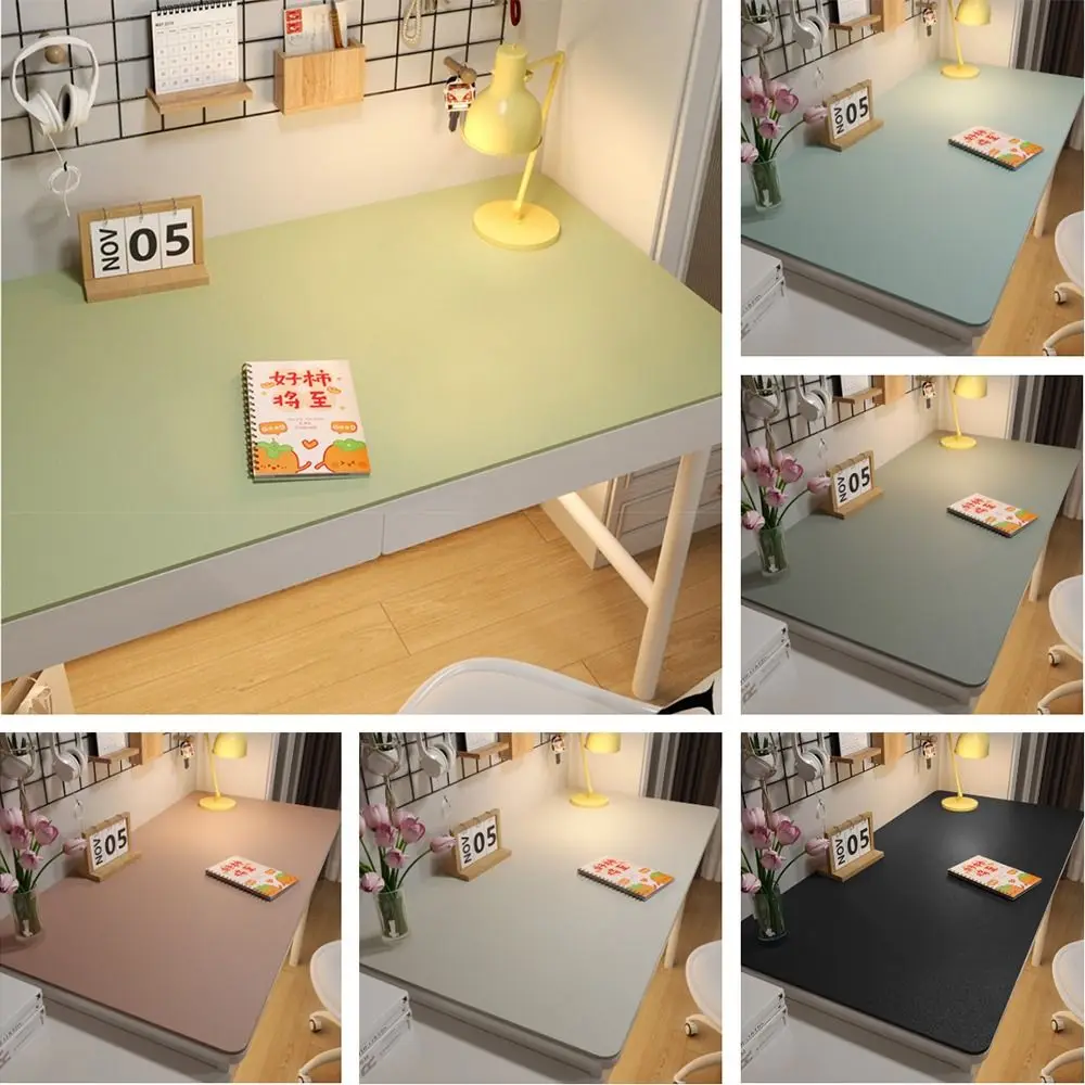 

Waterproof PU Leather Table Cover Anti-slip Oilproof Oilproof Table Cloths Stain Resistant Pure Color Computer Desk Mat