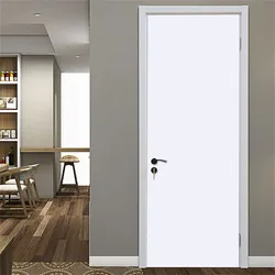 Custom PVC Waterproof White Door Sticker Wood Self-adhesive Wallpaper Door Refrigerator Sticker Bedroom Decor Peel Stick Poster