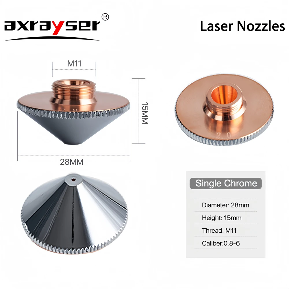 Ugello di taglio Laser Dia.28mm calibro 0.8-6.0mm ugello d\'aria a strato singolo/doppio strato per macchina Laser precisec WSX Raytools