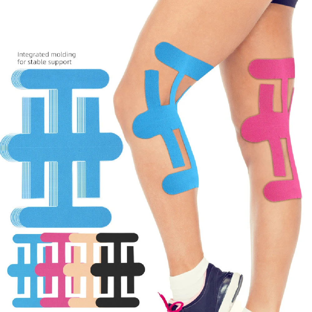 Pre-Cut Kinesiology Tape For Knee Waterproof Athletic Muscle Sticker For Basketball Hiking Sports Injury Prevention