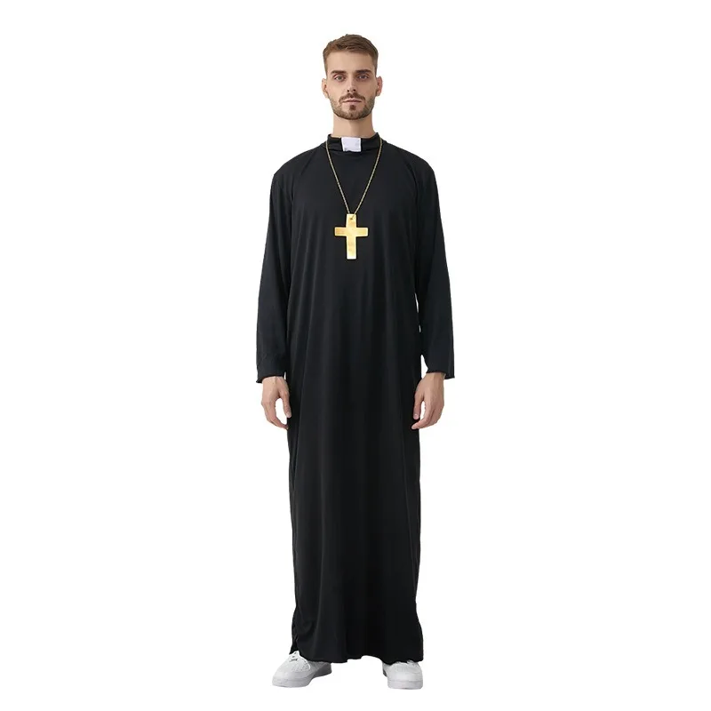 コスチュームアクセサリー ルネサンス時代の聖職者衣装 - クリスマス用のベルベットトリム付き十字架付き祭服