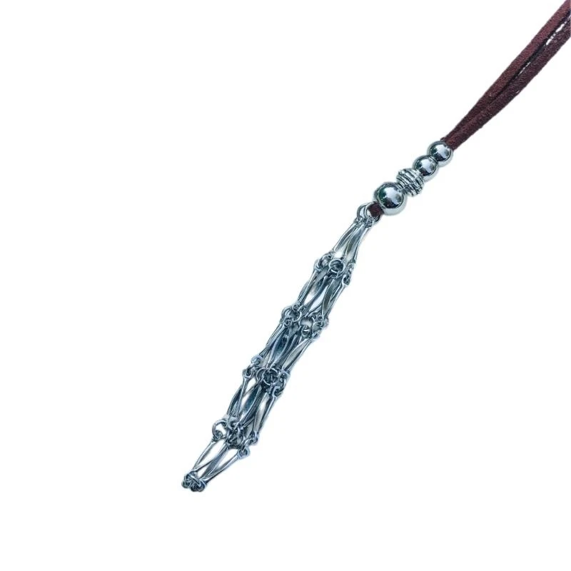 J78F Crystal Cage Necklace Empty Stone Holder Necklace DIY Jewelry Accessories