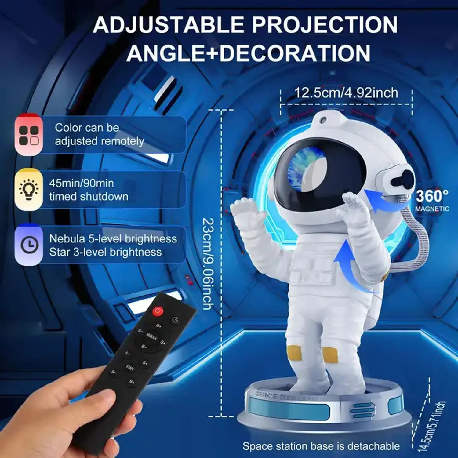 Astronaut Galaxy Projector,Star Projector for Bedroom with Remote and Timer,Colorful Nebula Projector for Kids Adults Room Decor