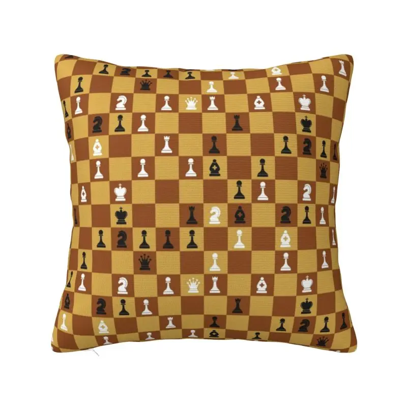 

Custom Chess Board Pillow Covers Decoration Luxury Chessboard Game Player Cushions for Sofa Square Pillowcase