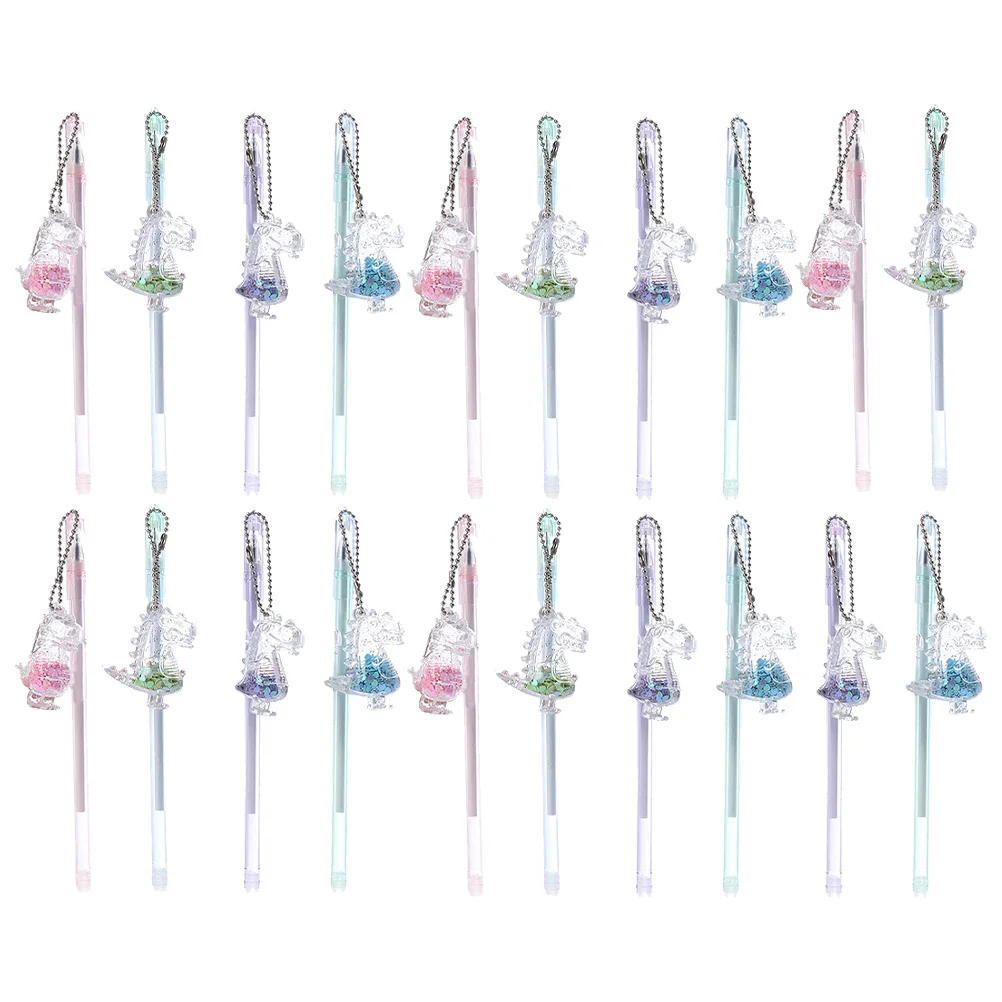 20Pcs Dinosaur Pendant Gel Pens Creative Writing Pens Smooth Ink Plastic Gel Pen Set for School Office Students Signature Notes