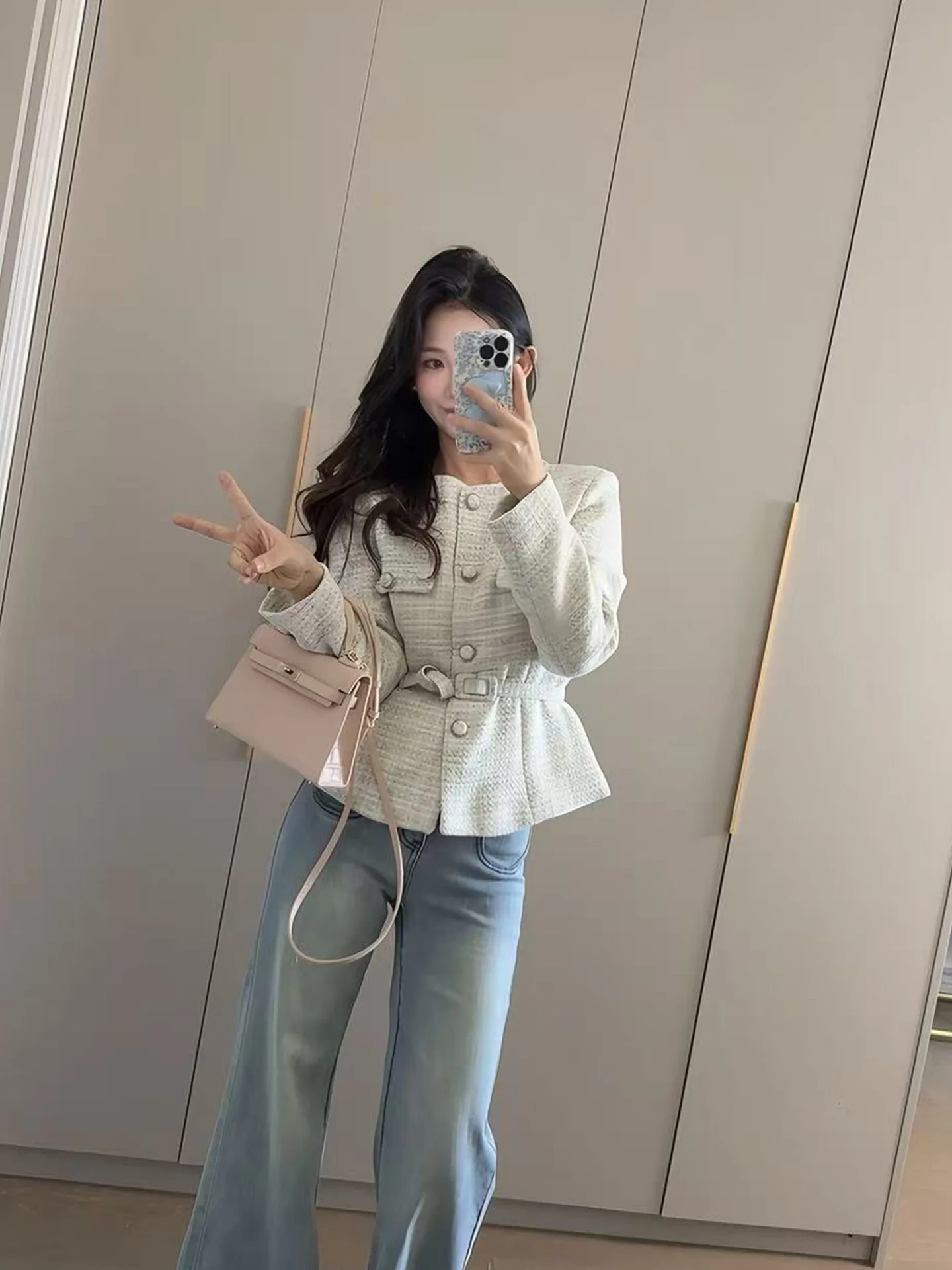 Early Autumn Short Chic Style Women's Jacket Small Size Lady Elegant High-End Fashion Youthful Korean Version Poem Memory Lady