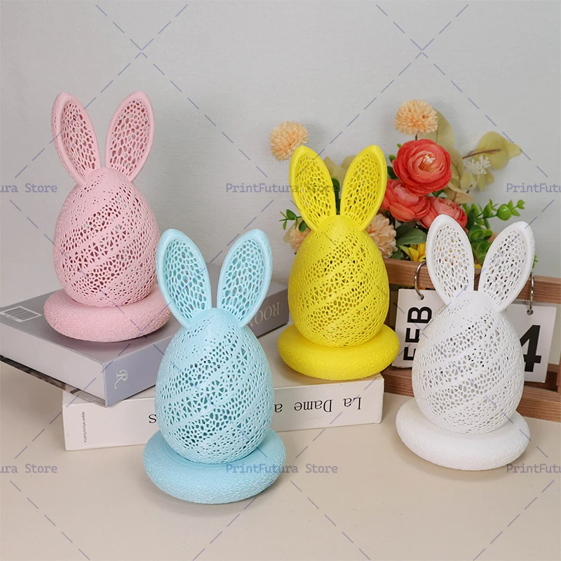 3D Printed Easter Rabbit Egg Light Lamp Cute Rabbit Night Light Toy Collection Home Decoration Gift