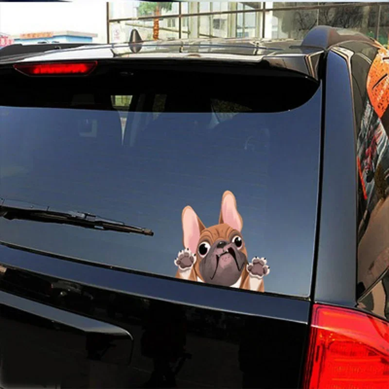 Cute Cartoon Dog Stickers French Bulldog Windscreen Vinyl Decal Decor Waterproof Creative Car Stickers Decoration