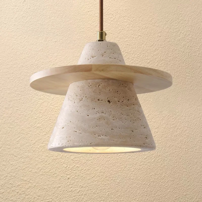 

Каменный подвесной светильник с желтыми отверстиями для обеденного бара, японский дзен, чайная комната, скандинавский дизайнерский светильник для гостиной, спальни, потолочный светильник в стиле ретро