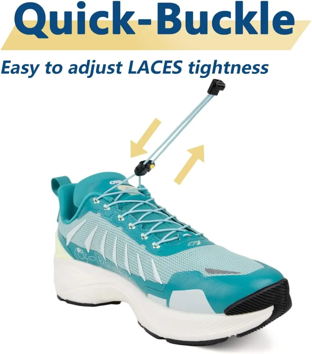 

ONEMIX Men's Max Cushioned Quick Laces Hiking Walking Shoes with Arch Support Plantar Fasciitis Pain Relief Breathable Outdoor T