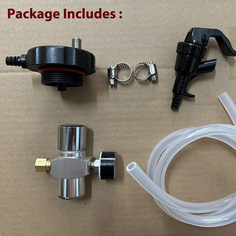 Simple Beer Dispenser Plastic Mini Keg Spear Mini Growler Tap Kit Keg Coupler & Picnic Tap &  60psi Co2 Regulator & Beer Line