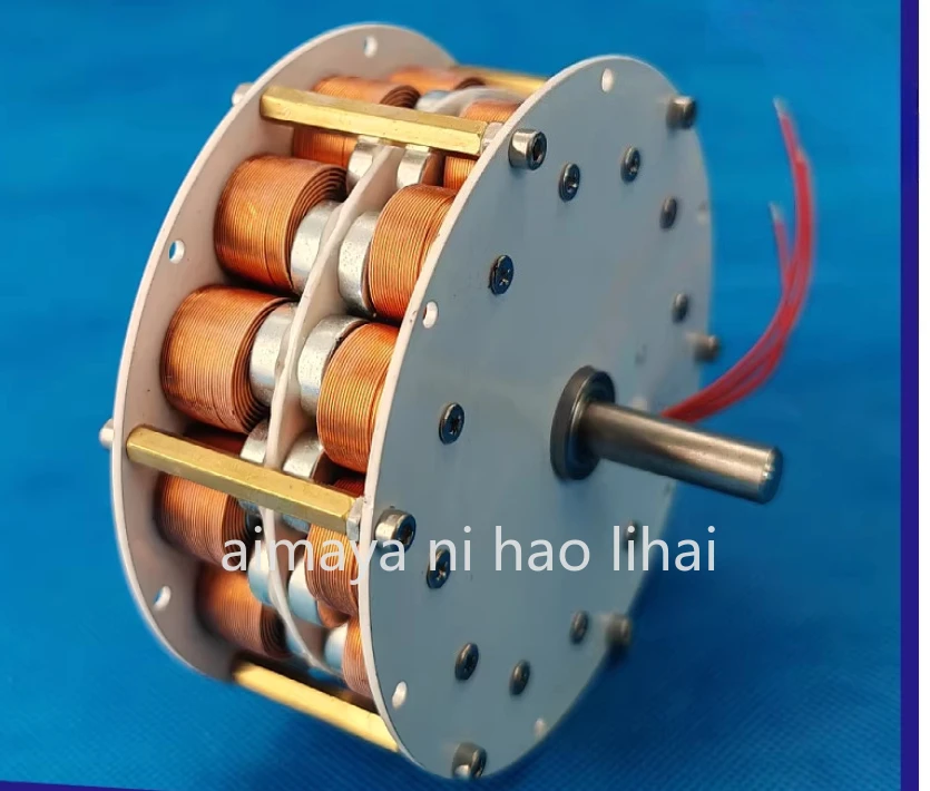 Double-Layer High-Power Disk Core Generator - Ultra-Low Speed, High-Efficiency, Multipole Strong Magnetic Three-Phase AC