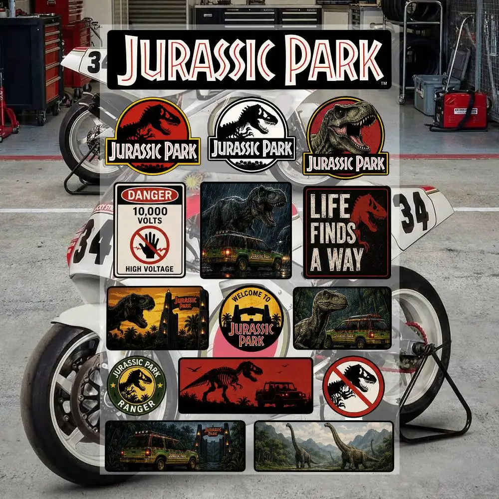 Pegatinas de PVC Impermeables con Diseño de Graffiti de Jurassic Park para Coche, Motocicleta, Patineta, Casco, Cuaderno