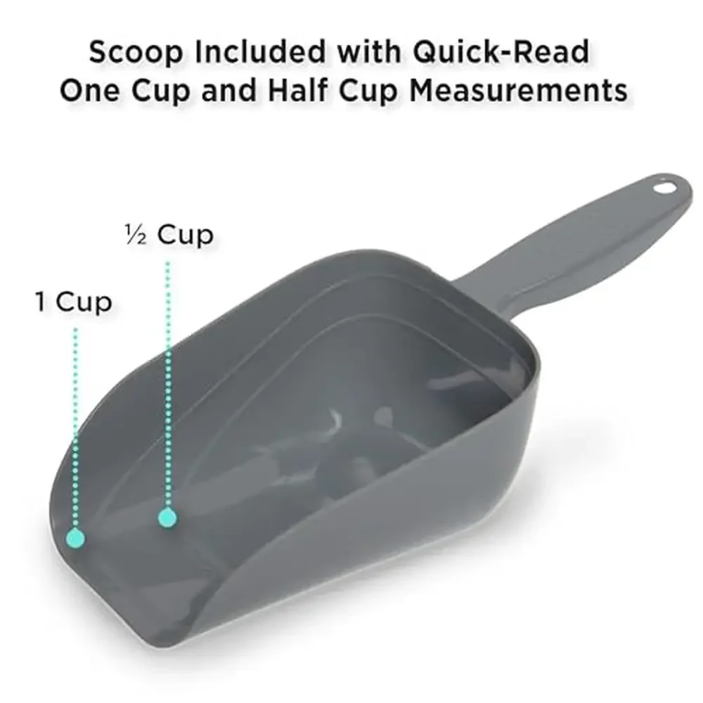 حاوية تخزين أغذية الحيوانات الأليفة، مقابض غطاء محكمة الغلق، 13 جالونًا، خالية من مادة BPA، متينة مقاومة للماء، متعددة الاستخدامات، سهلة النقل