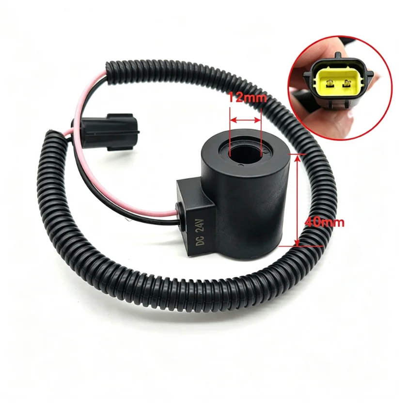 Safety Lock Solenoid Valve Coil For DH55 5-6 Ton Construction Machinery, Hydraulic Control Replacement Part